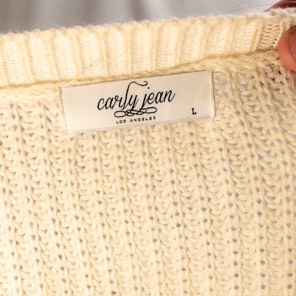 CJLA - Mustard/Cream Stripped Sweater (size Large) - Picture 3 of 4